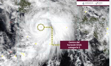 Se intensifica Erick a huracán categoría 2