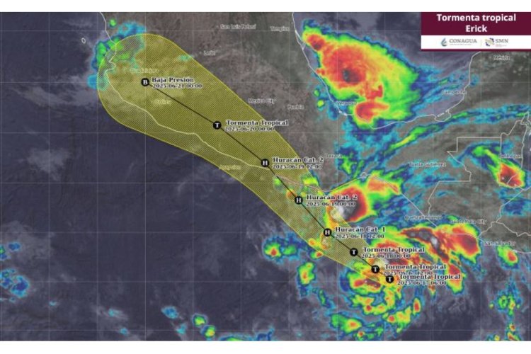 PC alerta por posible impacto en Oaxaca y Guerrero de tormenta tropical Erick
