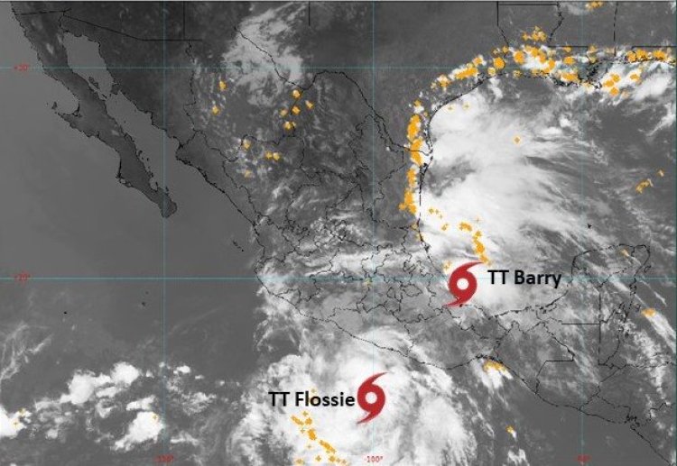 Se forman las tormentas tropicales Flossie en el Atlántico y Barry en el Pacífico