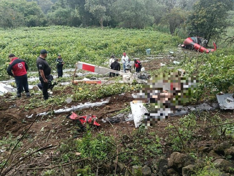 Se desploma helicóptero cerca de la carretera Amecameca-Cuautla; mueren dos personas