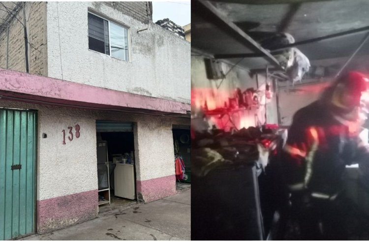 Aparente cortocircuito provoca incendio en lavandería de Iztapalapa