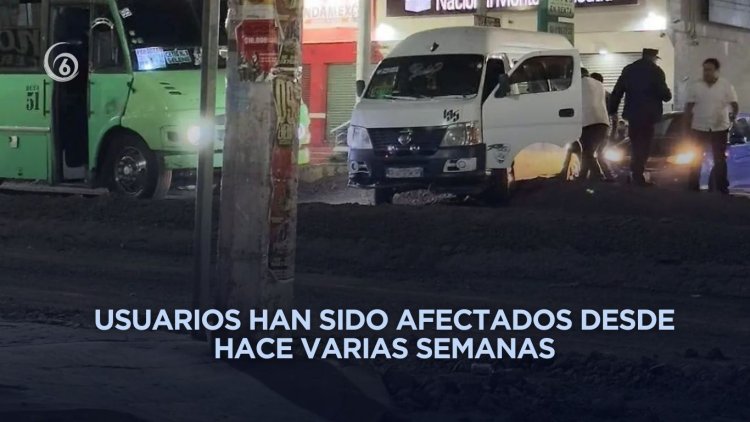 Obras en la México-Texcoco ocasiona daños a vehículos y confusión de conductores