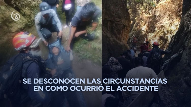 Rescatan a joven que cayó en barranca de Chalco