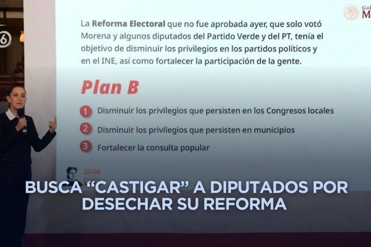 Sheinbaum anuncia Plan B de reforma electoral tras rechazo en la Cámara de Diputados