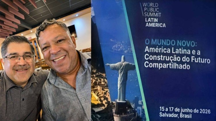 Doctor en Economía y antorchista, Brasil Acosta, participa en la 'Asamblea de los pueblos del mundo', en Brasil